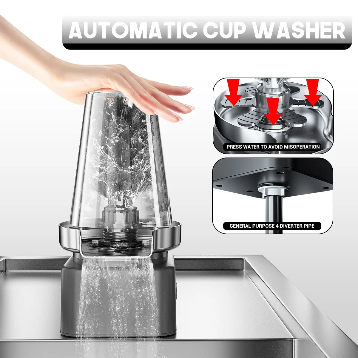 High Pressure Automatic Glass Cup Washer